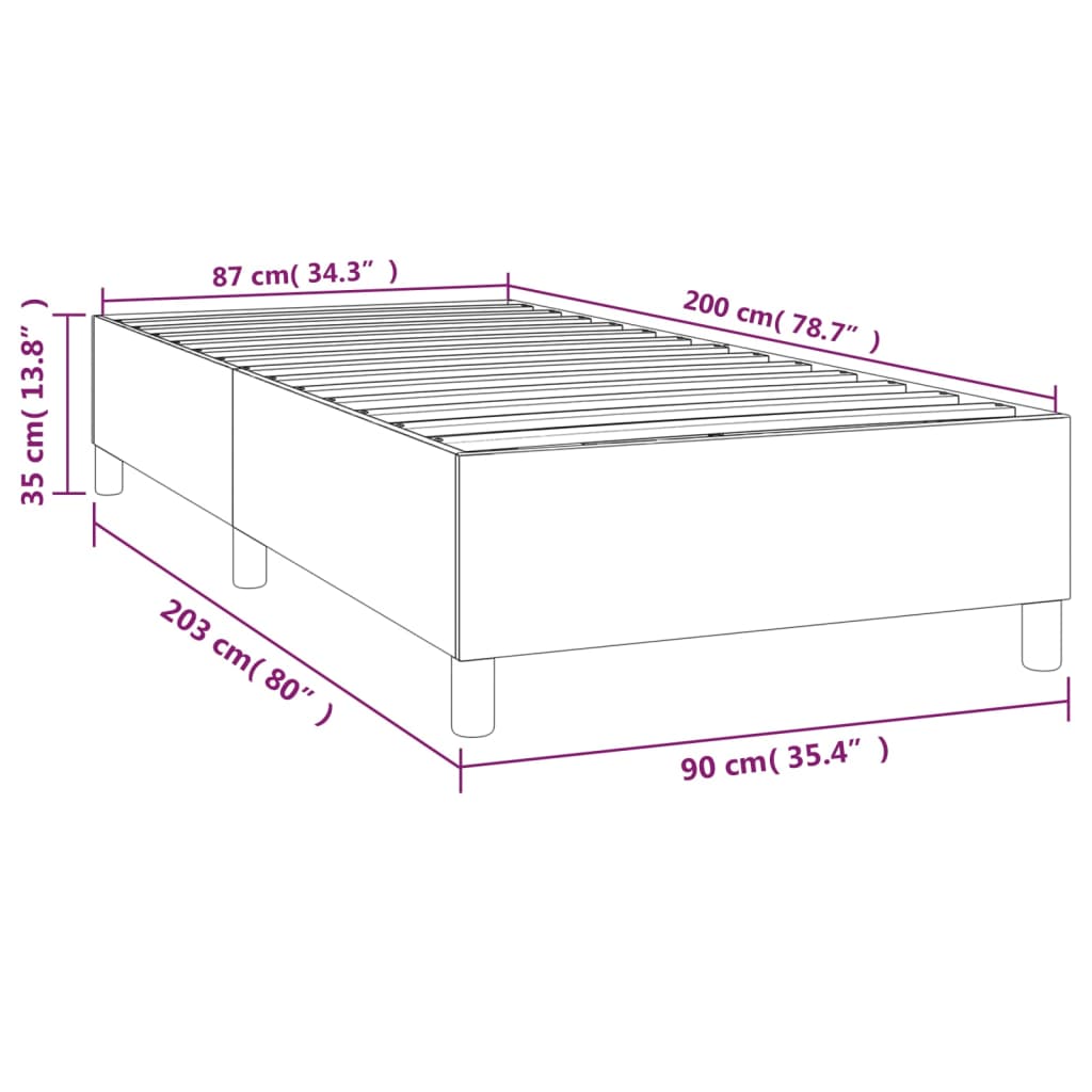 Okvir za krevet s oprugom crni 90x200 cm baršunasti