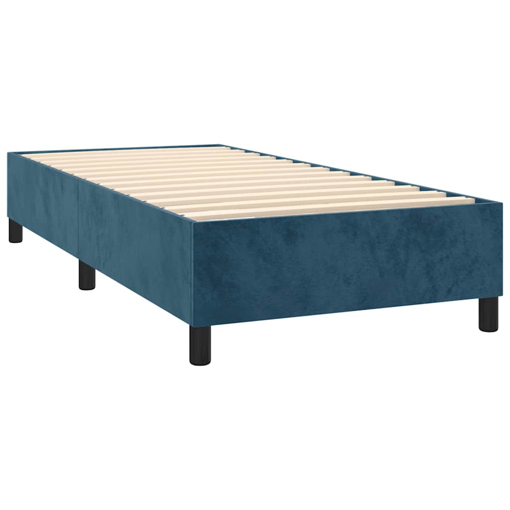 Okvir za krevet s oprugom tamnoplavi 100x200 cm baršunasti