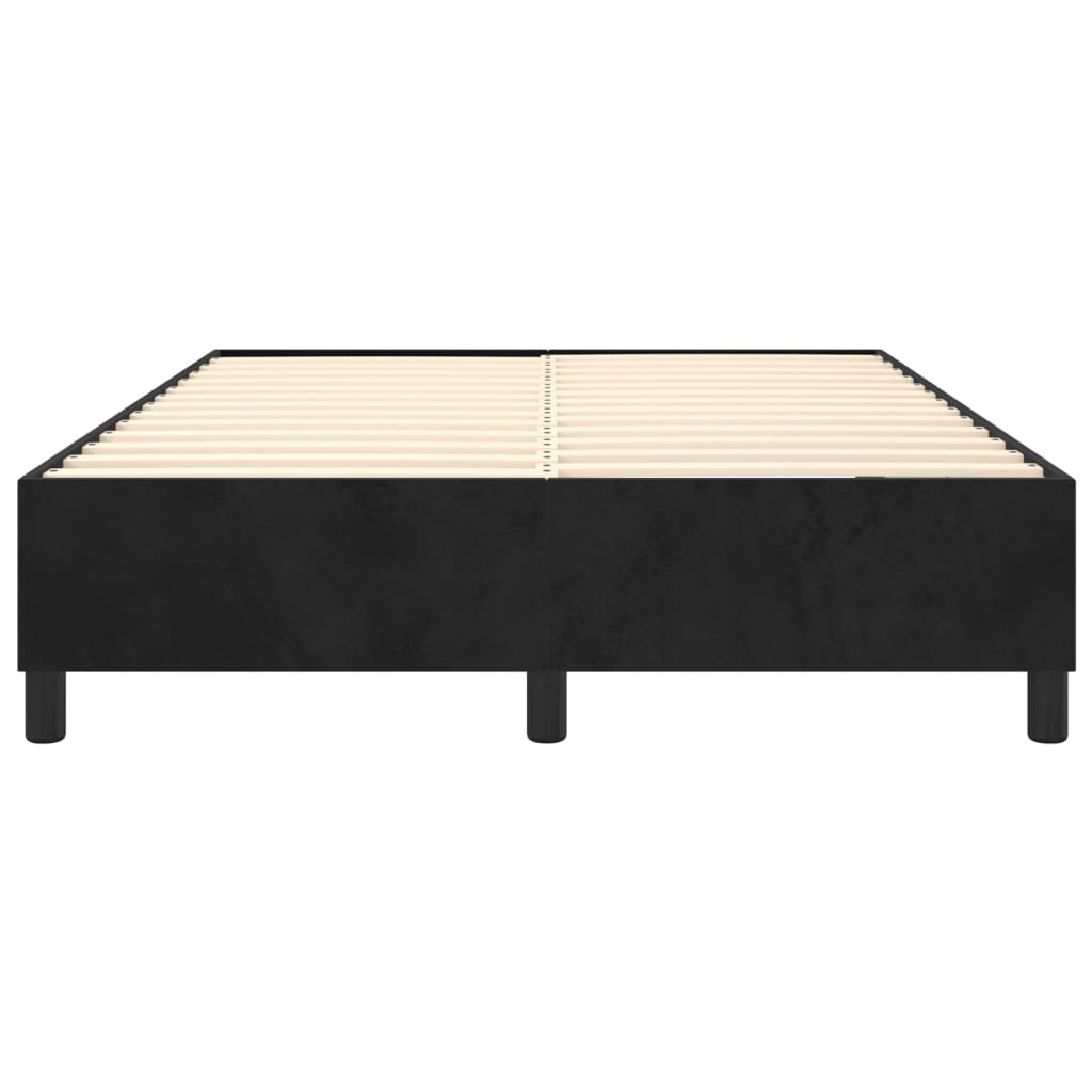 Okvir za krevet s oprugom crni 140 x 190 cm baršunasti