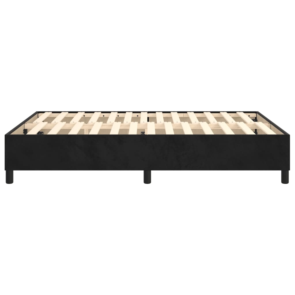 Okvir za krevet s oprugom crni 140 x 190 cm baršunasti