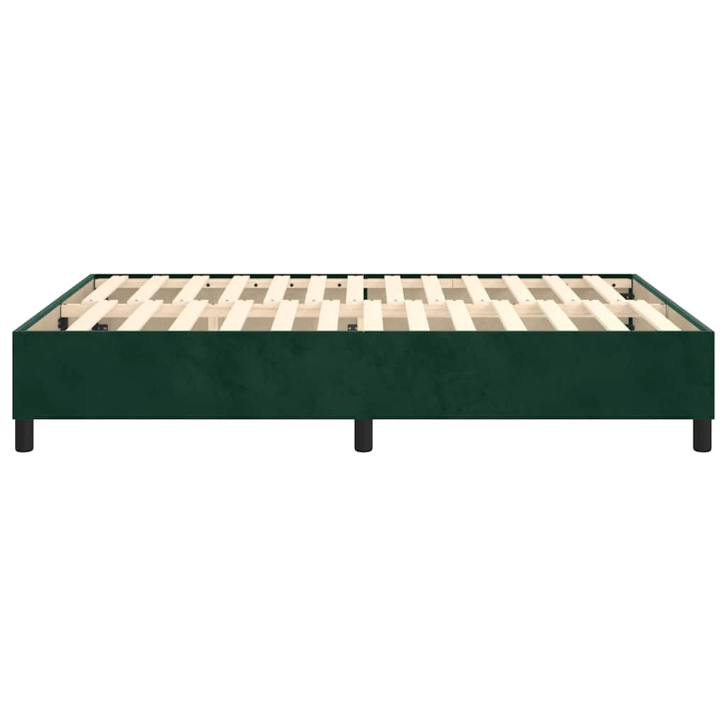 Okvir za krevet s oprugom tamnozeleni 140x190 cm baršunasti