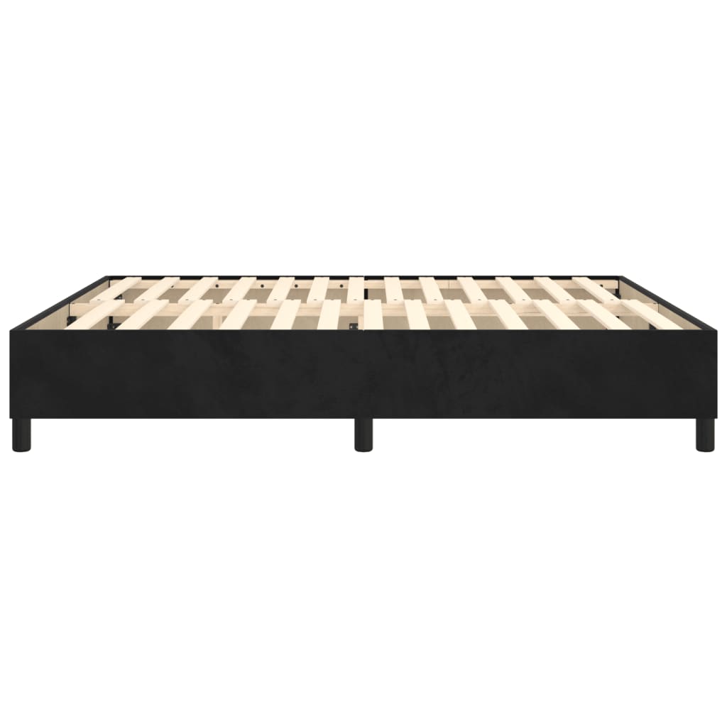 Okvir za krevet s oprugom crni 200x200 cm baršunasti
