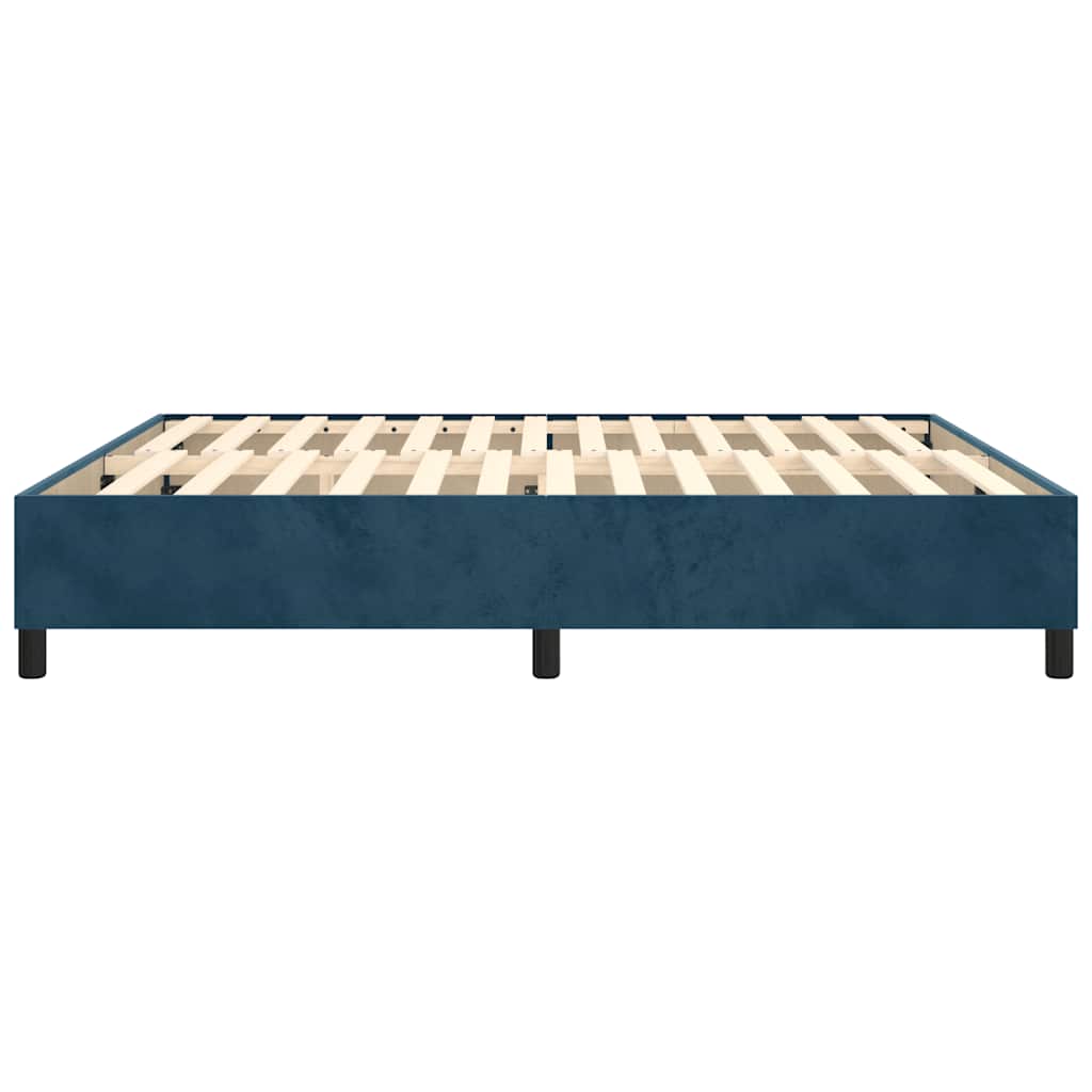 Okvir za krevet s oprugom tamnoplavi 200x200 cm baršunasti