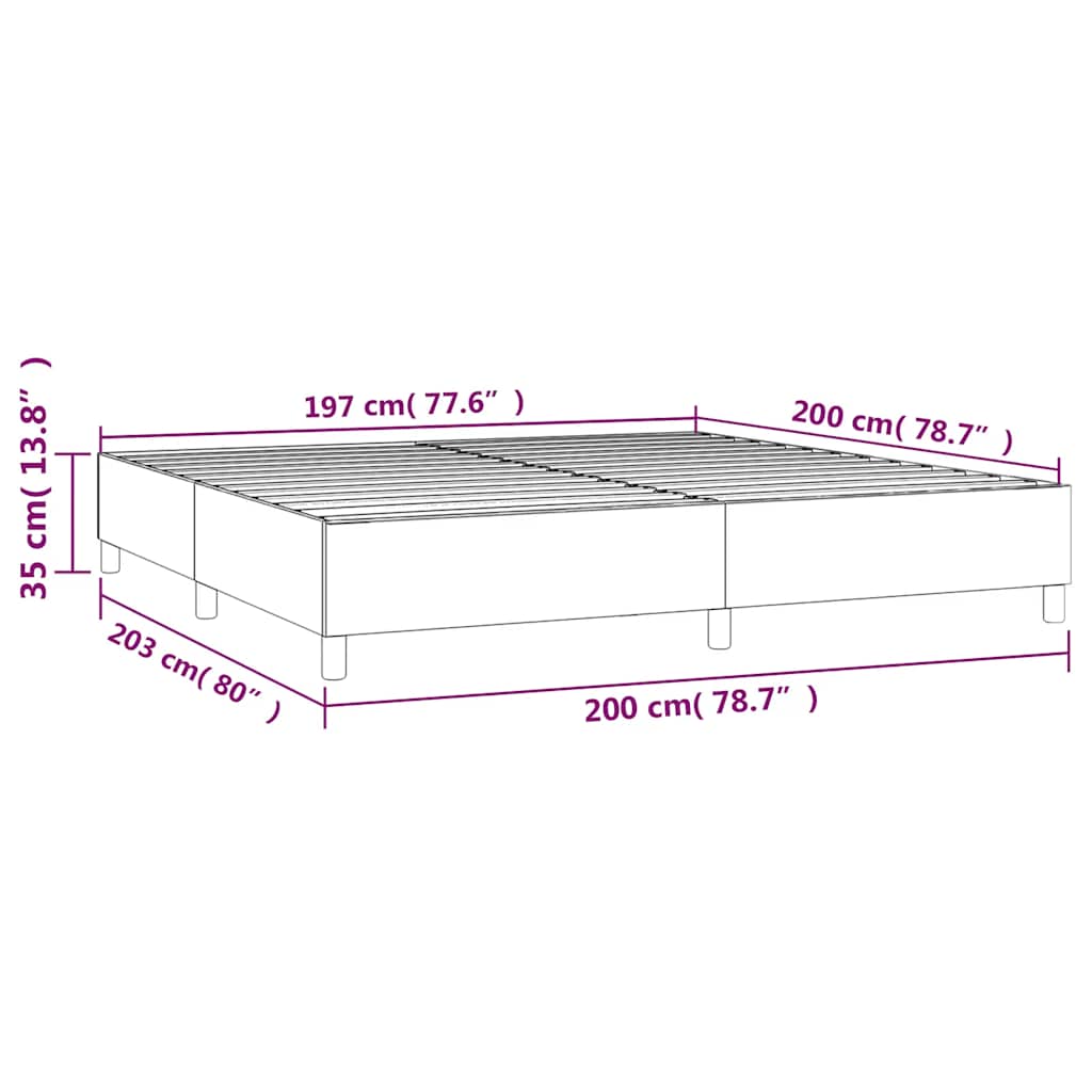 Okvir za krevet s oprugom tamnoplavi 200x200 cm baršunasti