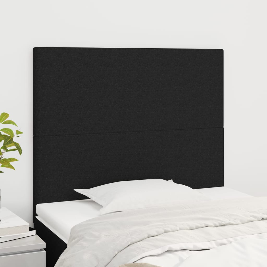 Uzglavlje crno 100x5x118/128 cm tkanina