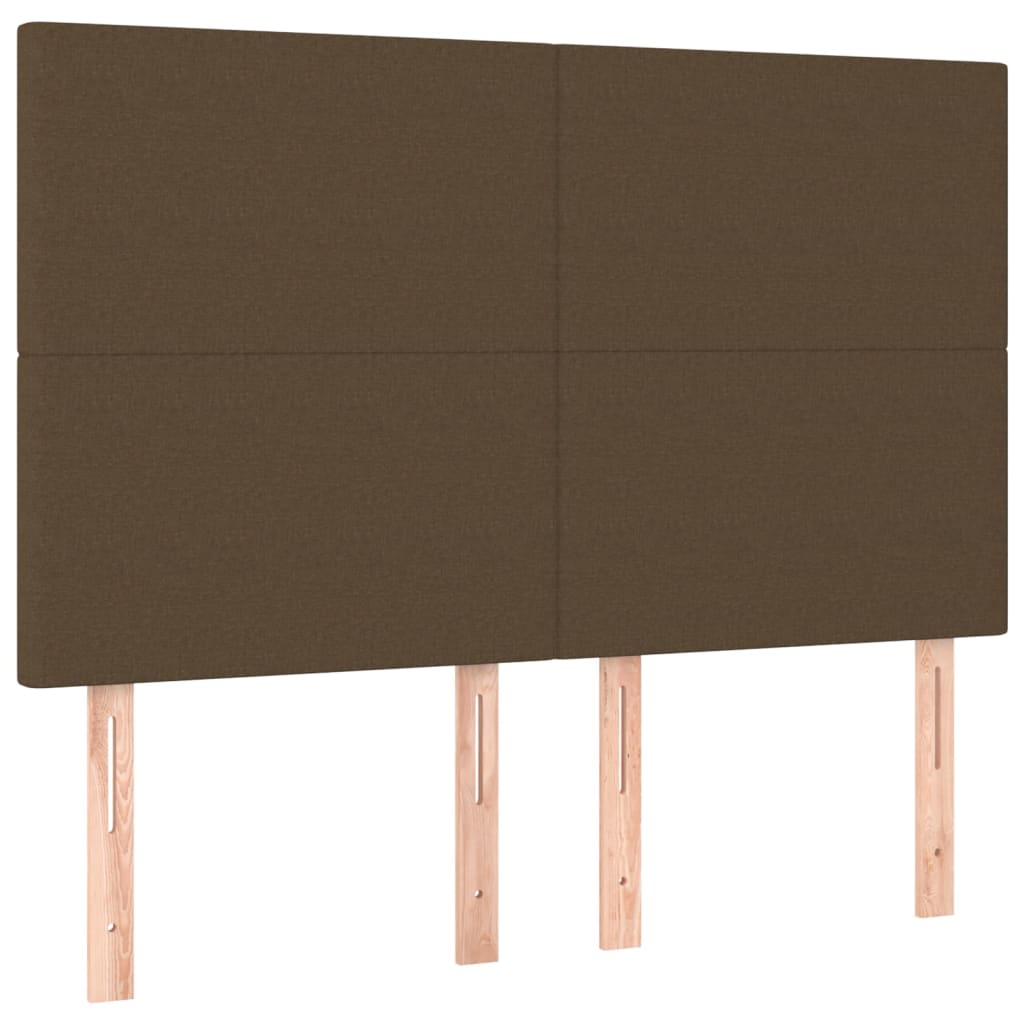 Uzglavlje tamnosmeđe 144x5x118/128 cm tkanina