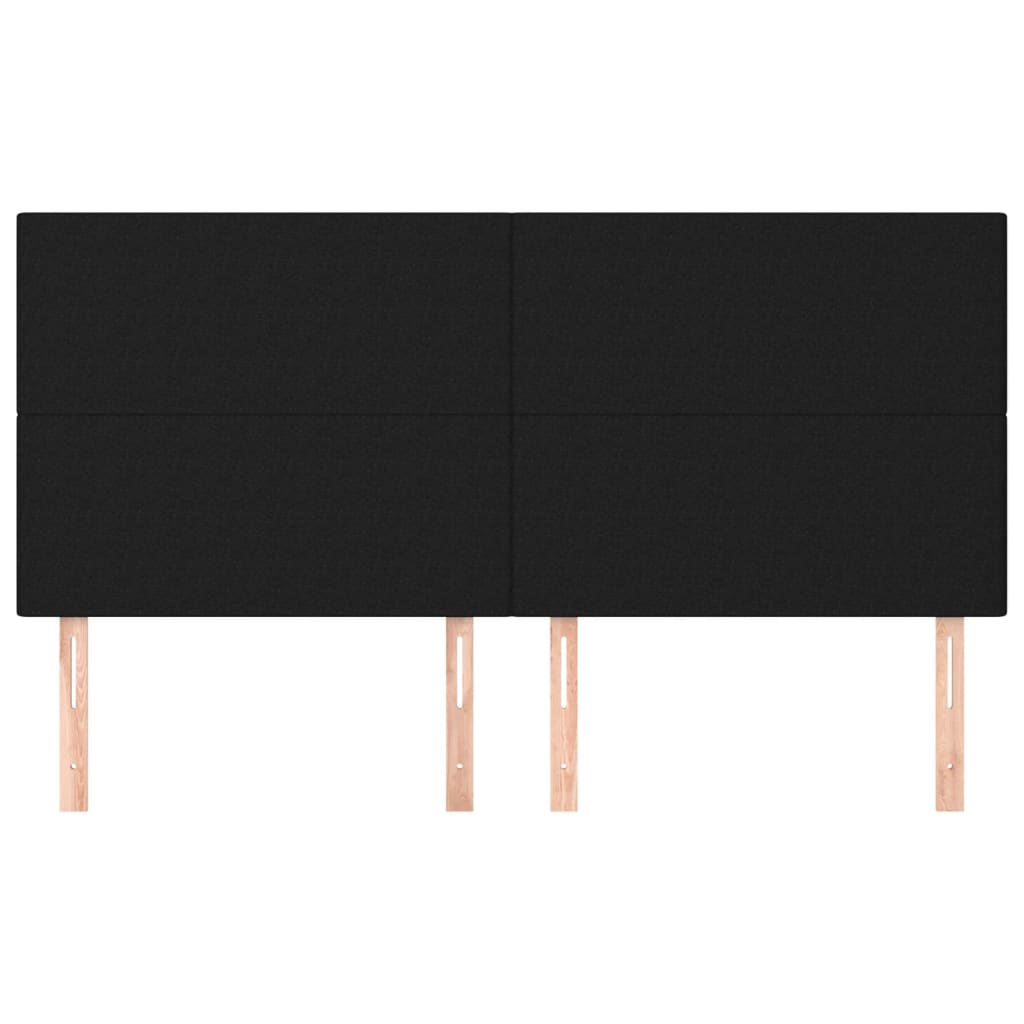 Uzglavlje Crno 200x5x118/128 cm Tkanina