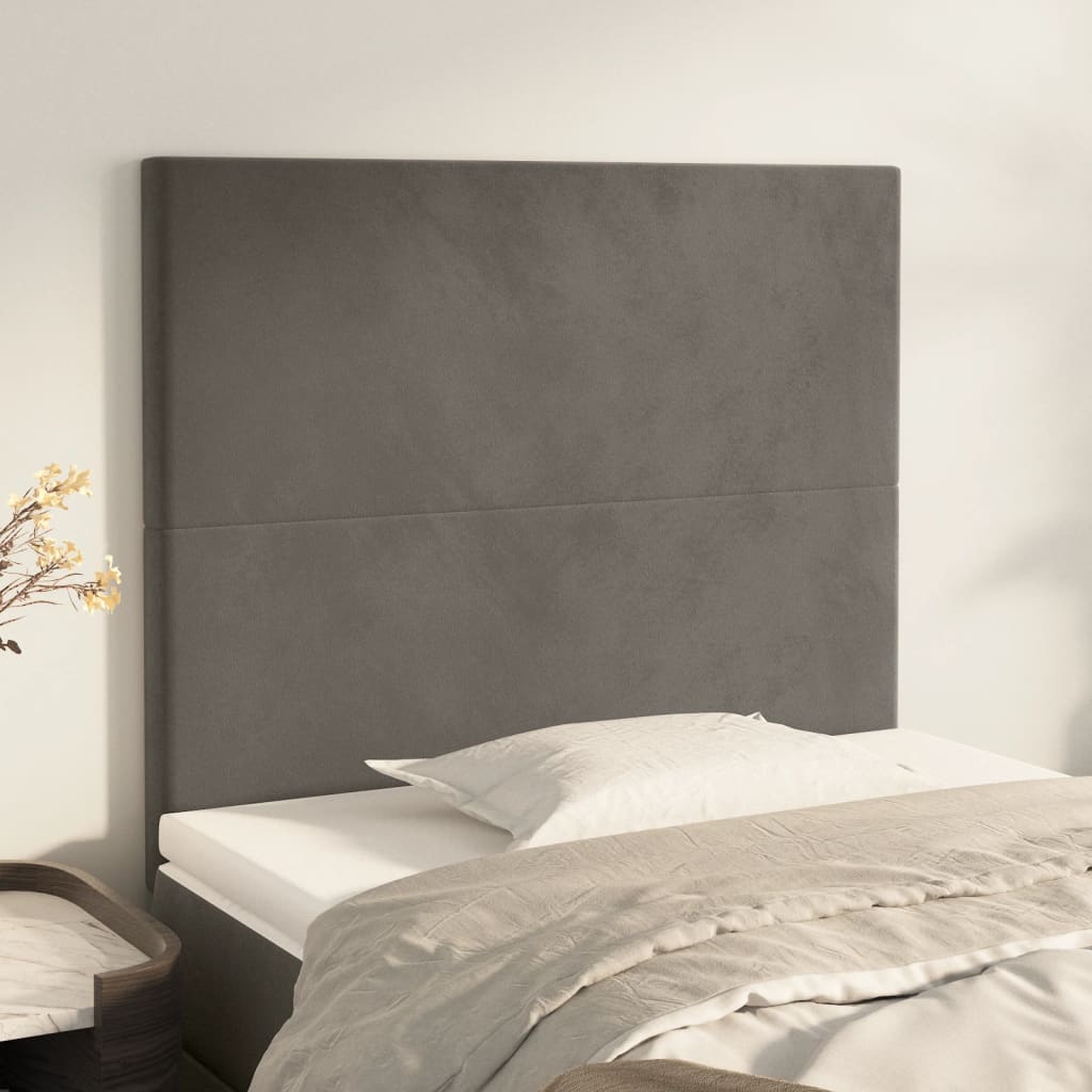 Uzglavlje tamno sivo 80x5x118/128 cm baršunasto