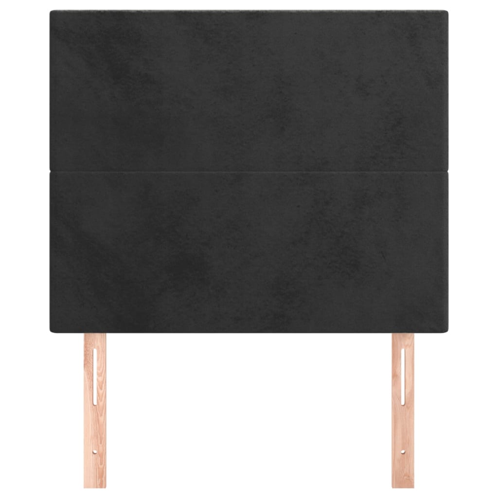Uzglavlje Crno 80x5x118/128 cm Baršunasto