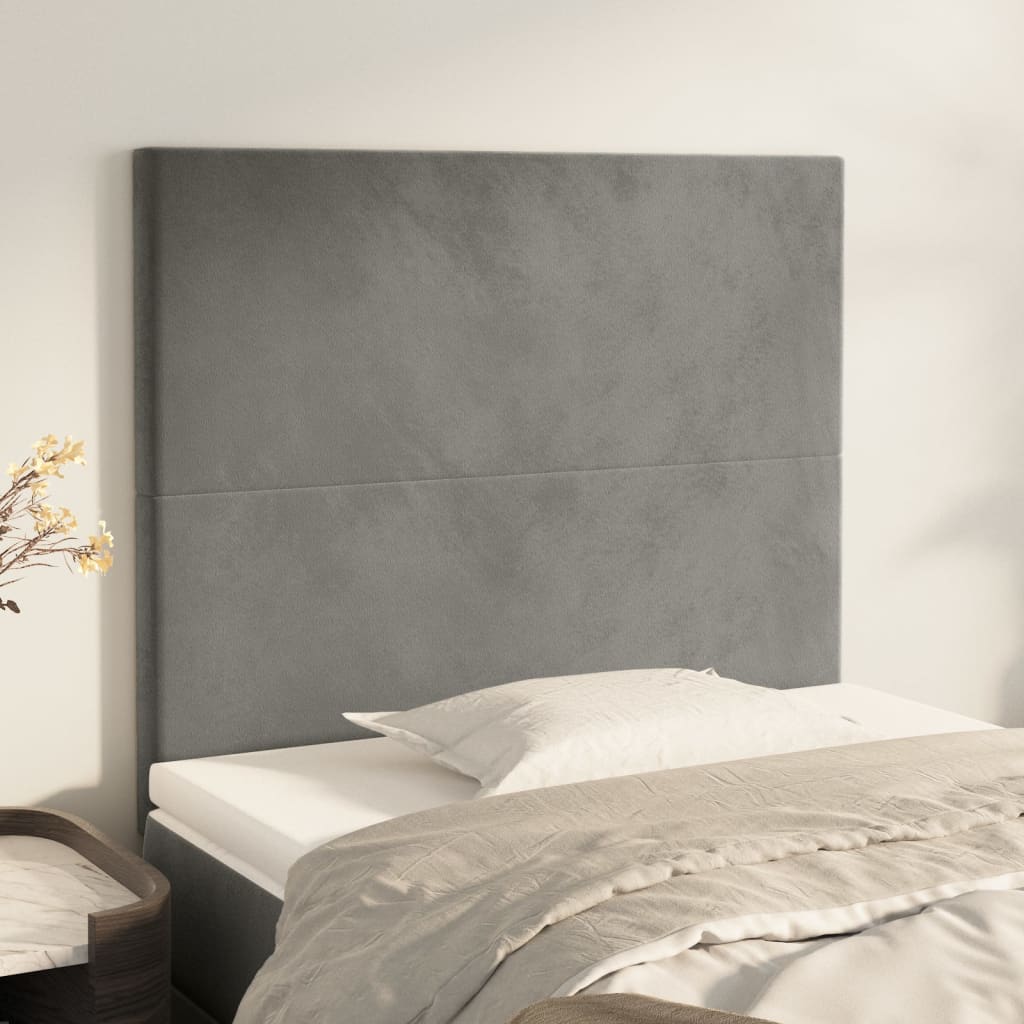 Uzglavlje svijetlosivo 90x5x118/128 cm baršunasto