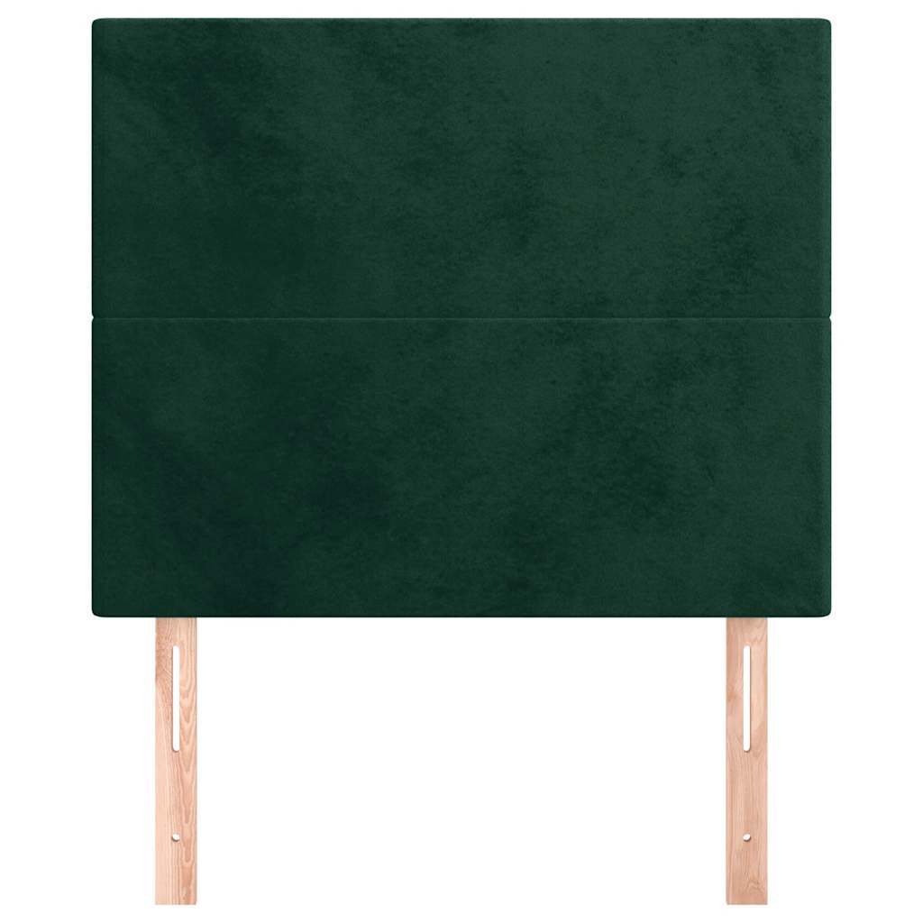 Uzglavlje tamnozeleno 90x5x118/128 cm baršunasto