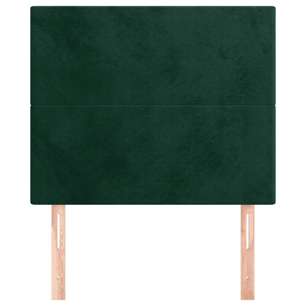 Uzglavlje tamnozeleno 100x5x118/128 cm baršunasto
