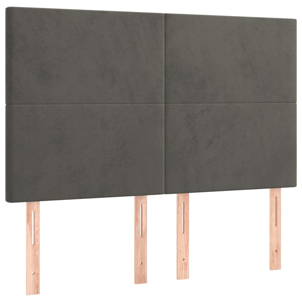 Uzglavlje tamno sivo 144x5x118/128 cm baršunasto