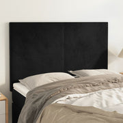 Uzglavlje Crno 144x5x118/128 cm Baršunasto