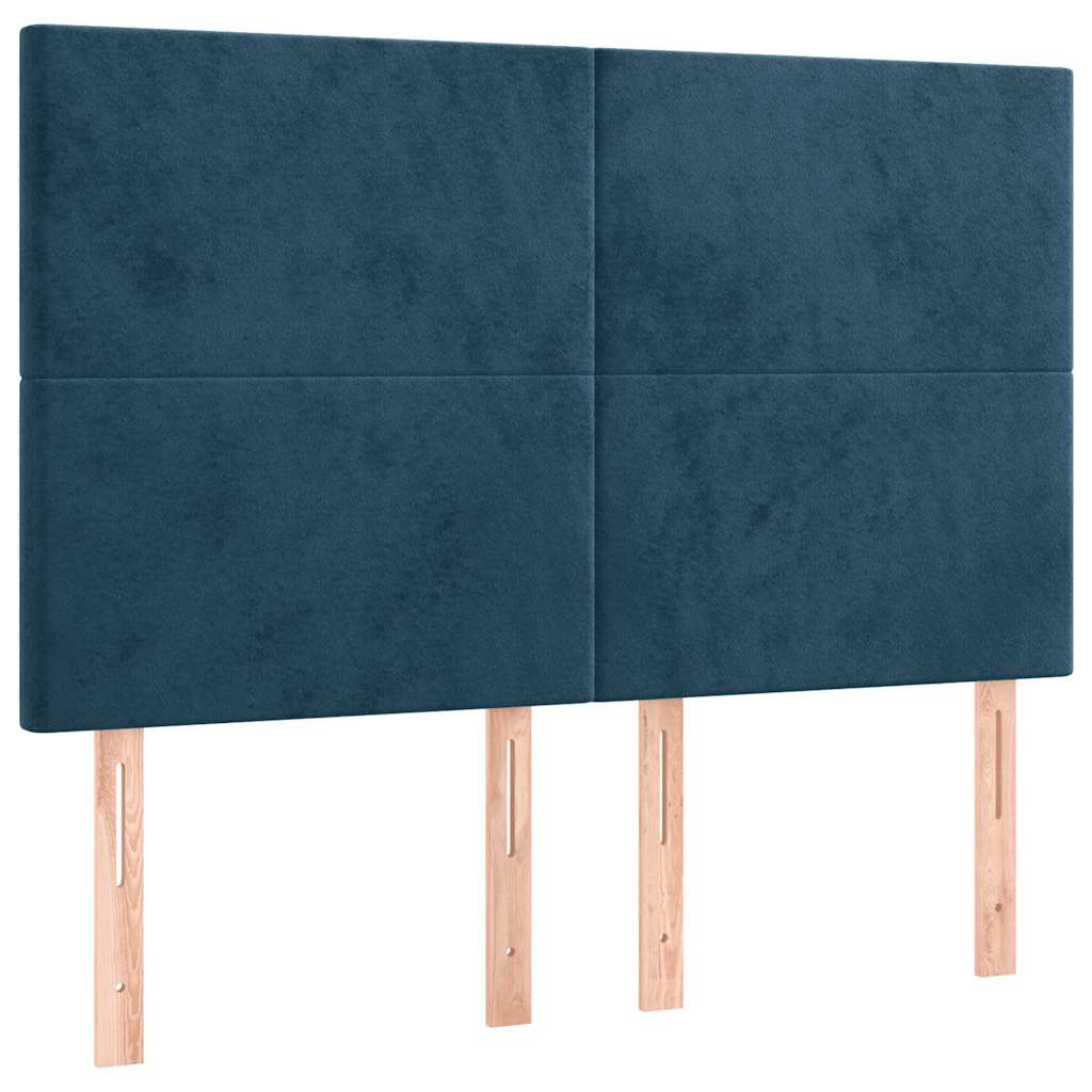 Uzglavlje tamnoplavo 144x5x118/128 cm baršunasto