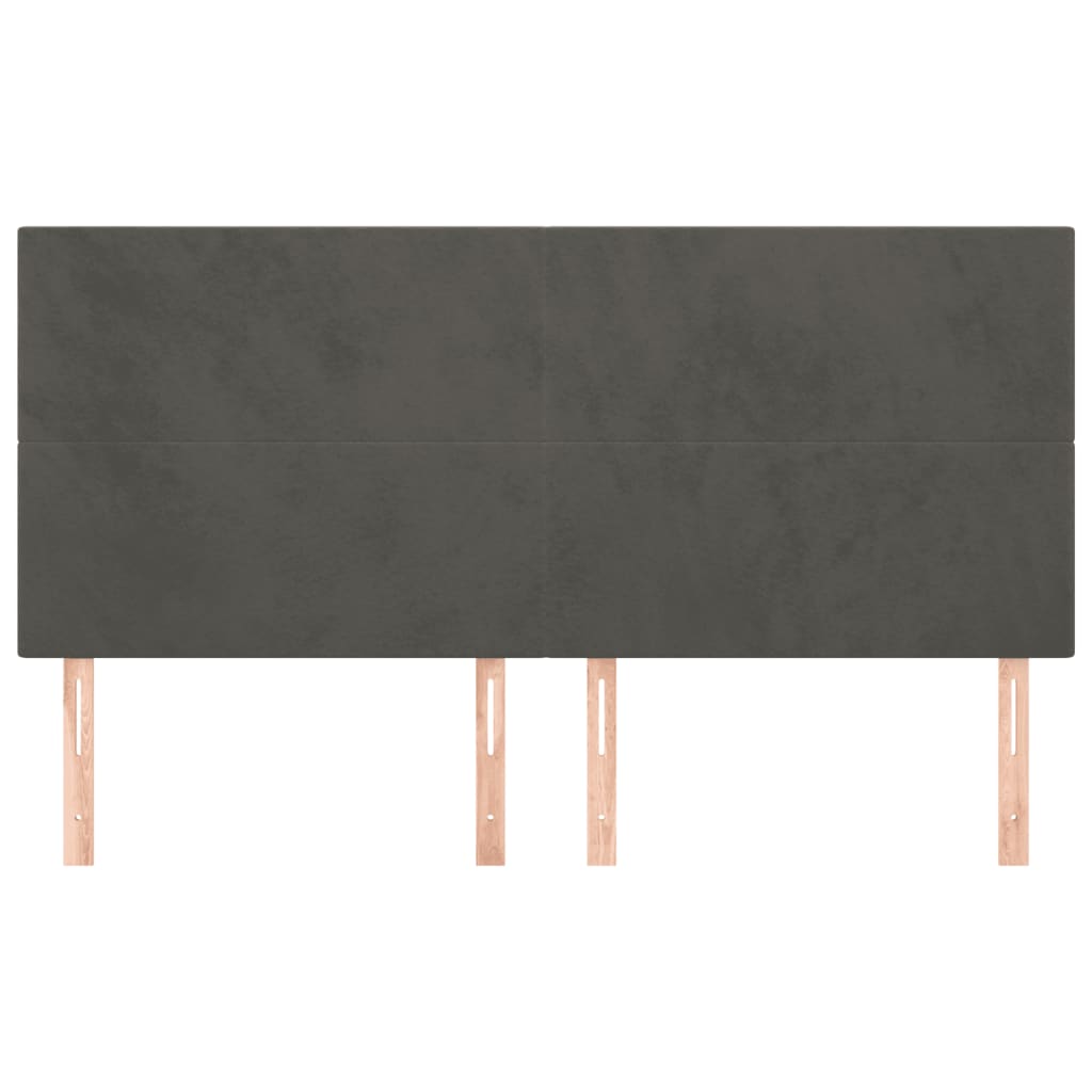 Uzglavlje tamno sivo 160x5x118/128 cm baršunasto
