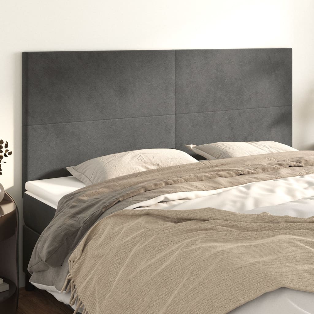 Uzglavlje tamno sivo 160x5x118/128 cm baršunasto