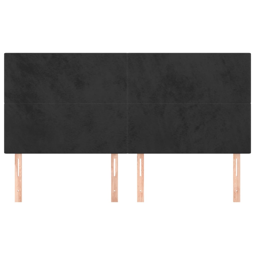 Uzglavlje crno 160x5x118/128 cm baršunasto