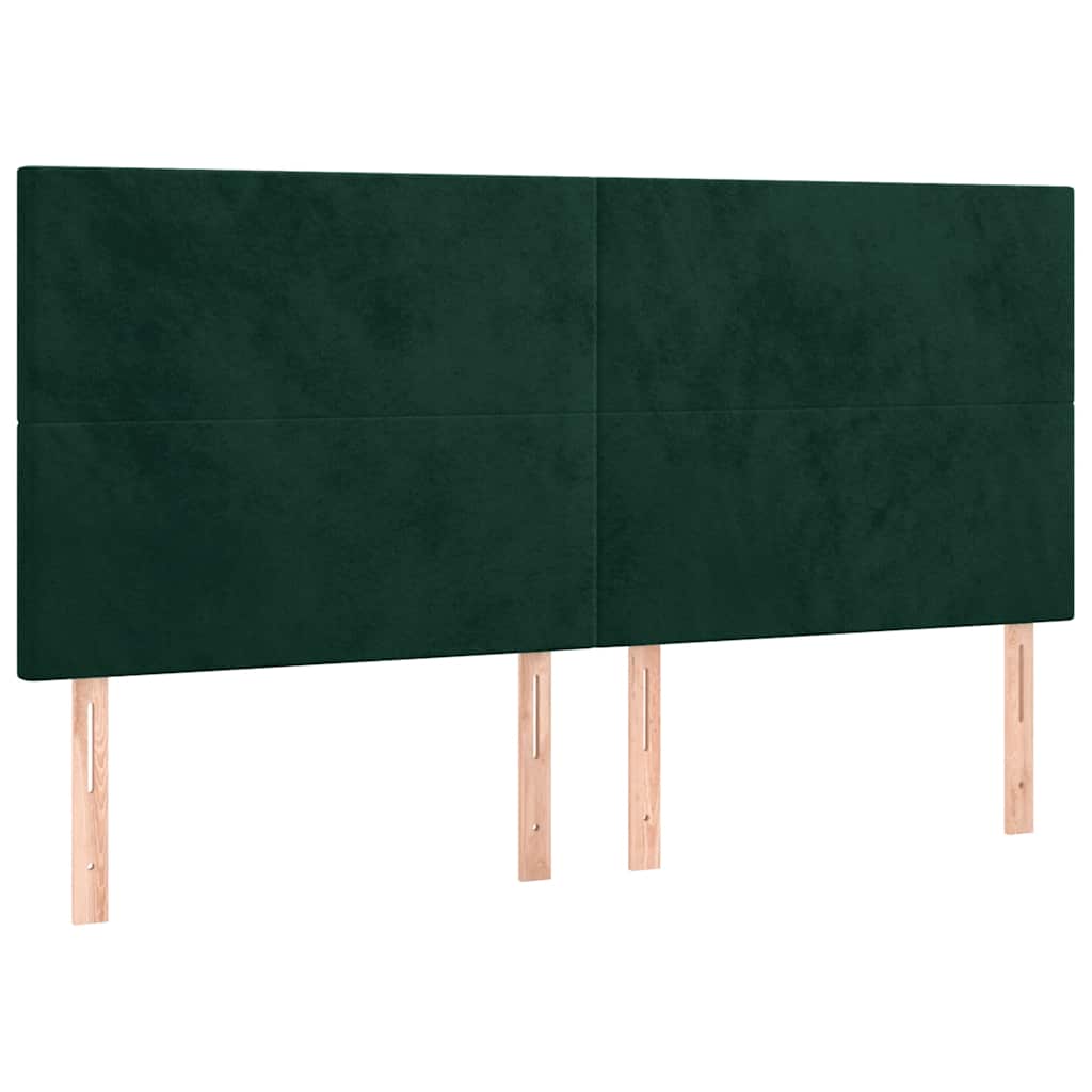 Uzglavlje tamnozeleno 160x5x118/128 cm baršunasto
