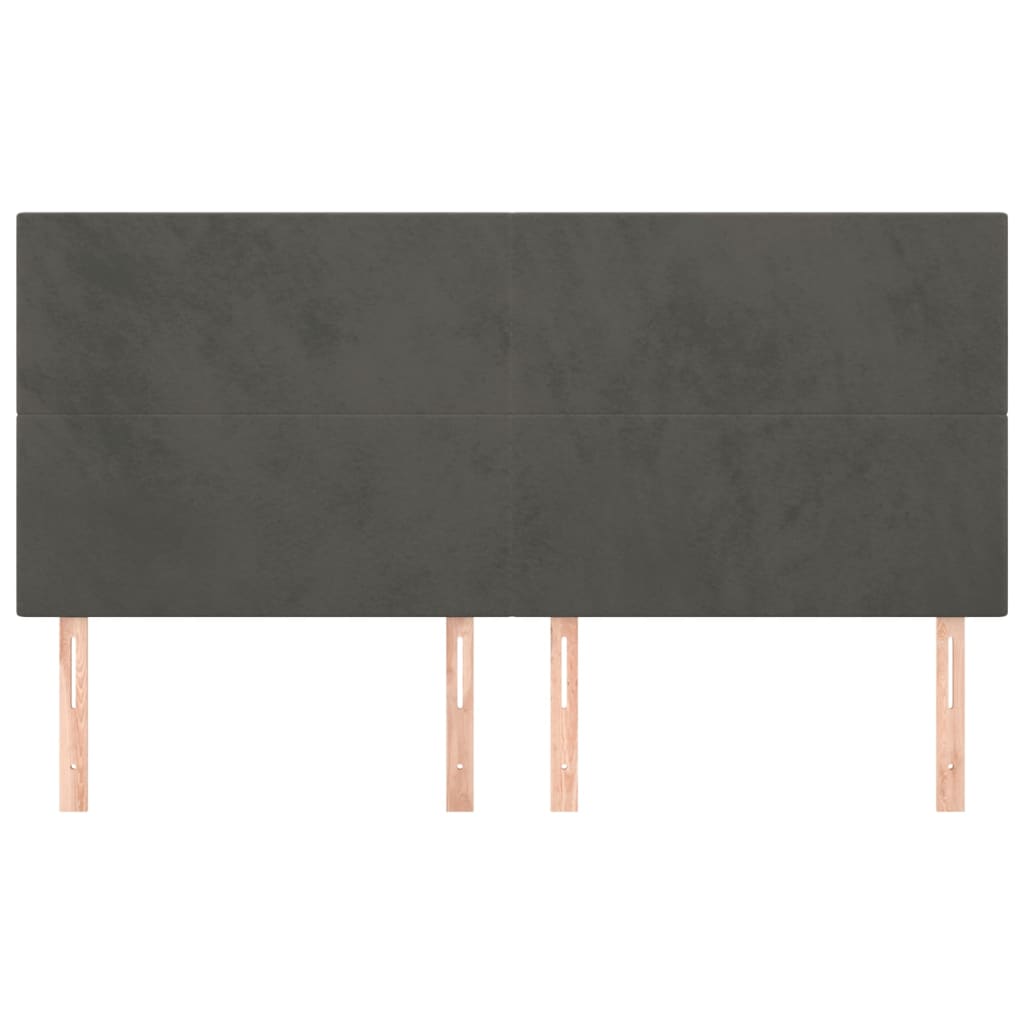 Uzglavlje tamno sivo 180x5x118/128 cm baršunasto