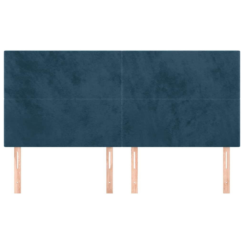Uzglavlje tamnoplavo 180x5x118/128 cm baršunasto