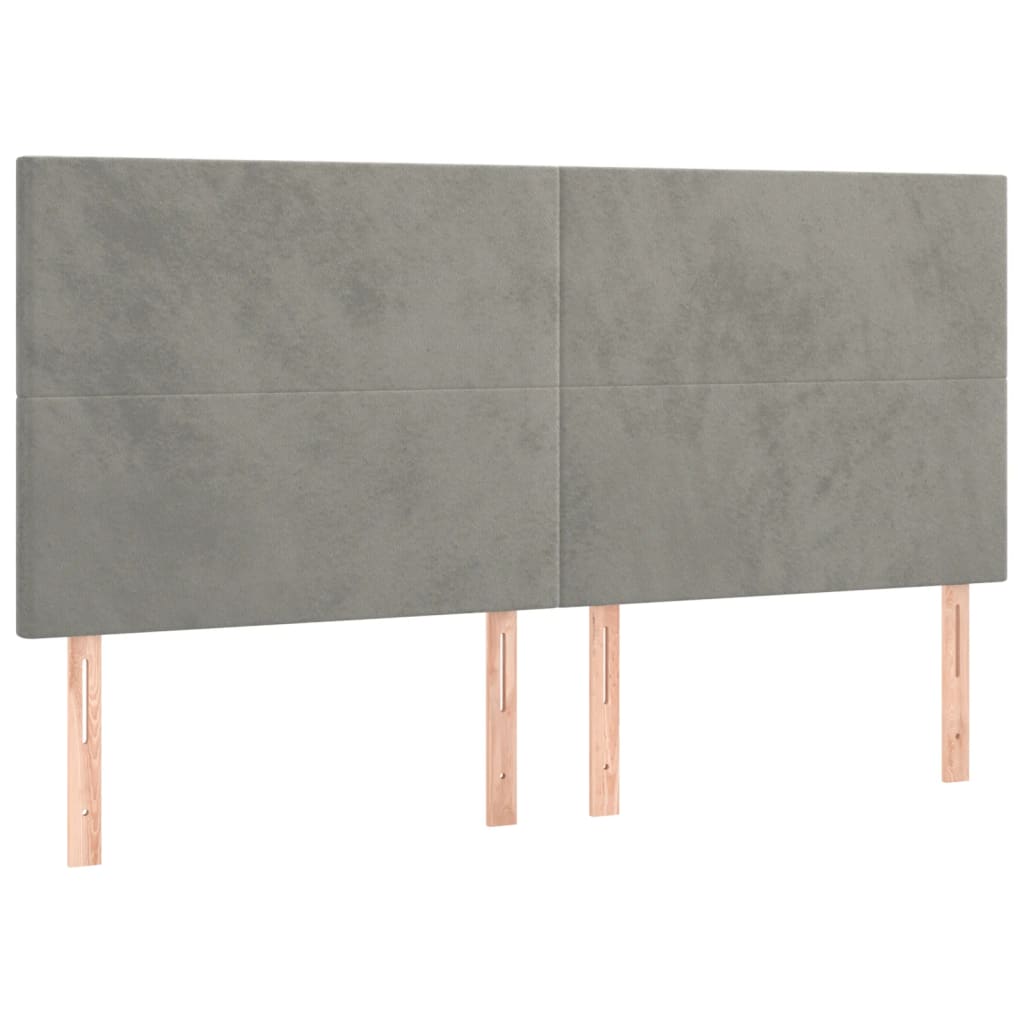 Uzglavlje svijetlosivo 200x5x118/128 cm baršunasto