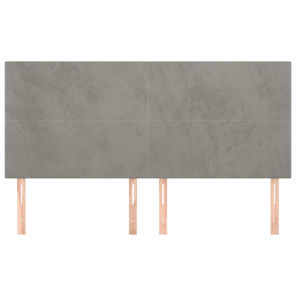 Uzglavlje svijetlosivo 200x5x118/128 cm baršunasto