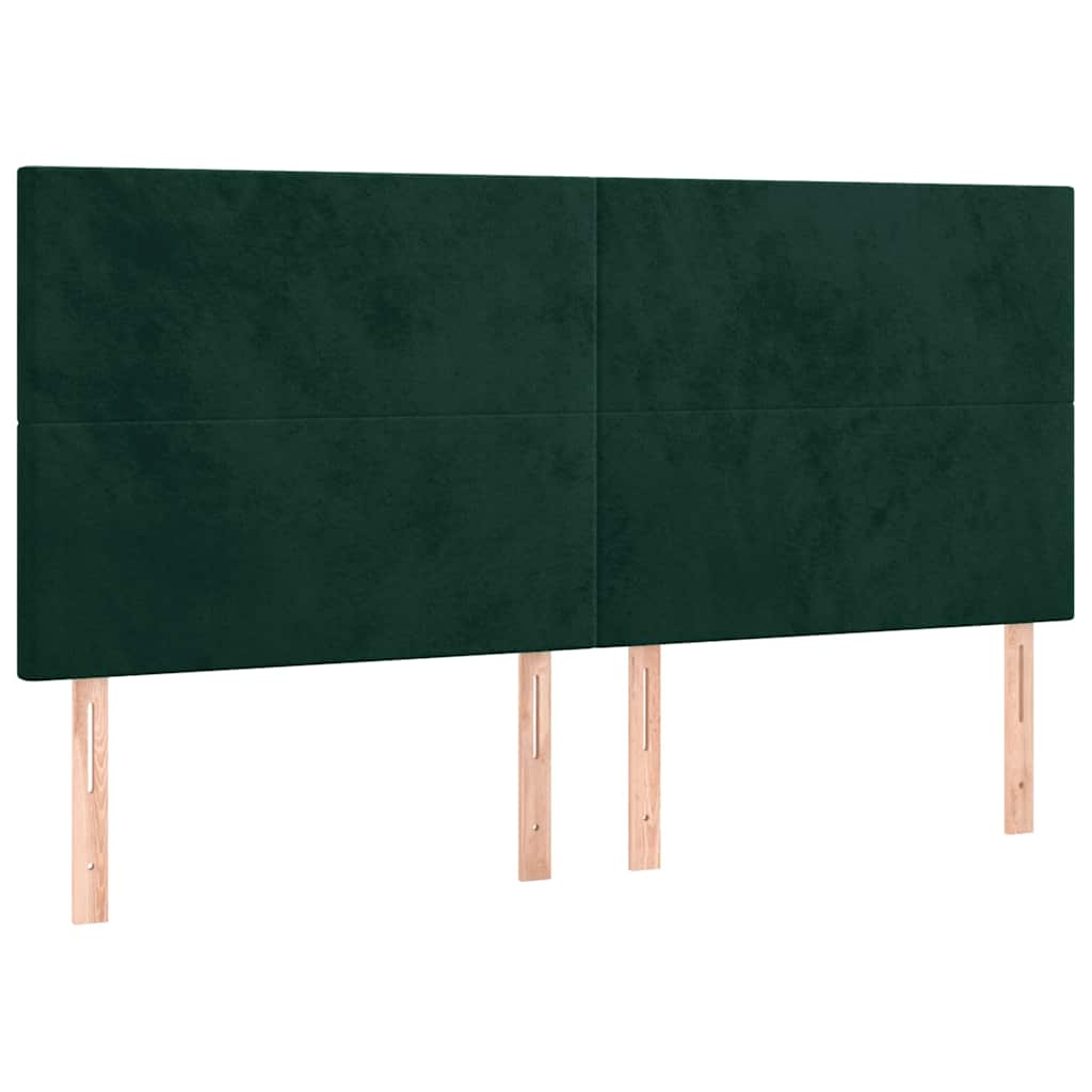 Uzglavlje tamnozeleno 200x5x118/128 cm baršunasto
