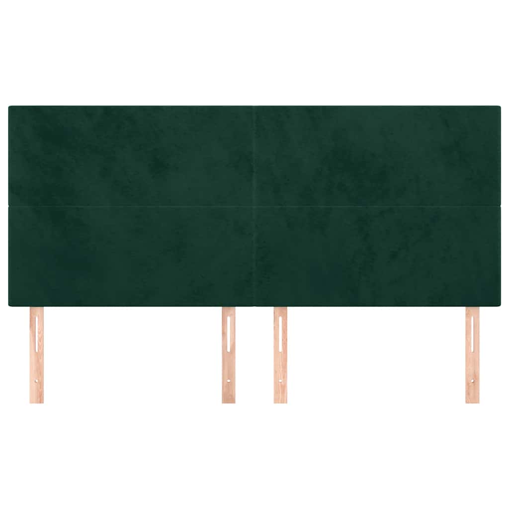 Uzglavlje tamnozeleno 200x5x118/128 cm baršunasto