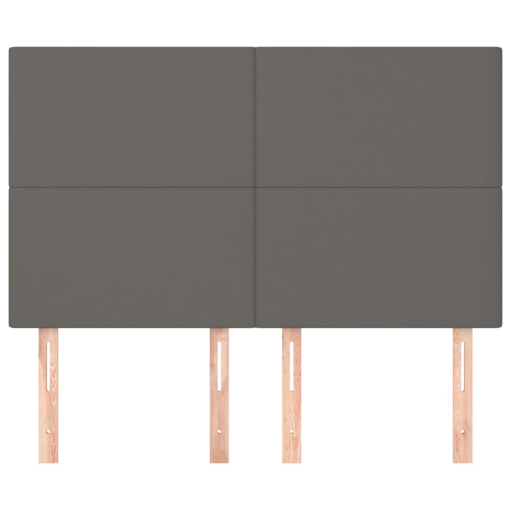 Uzglavlje sivo 144x5x118/128 cm umjetna koža