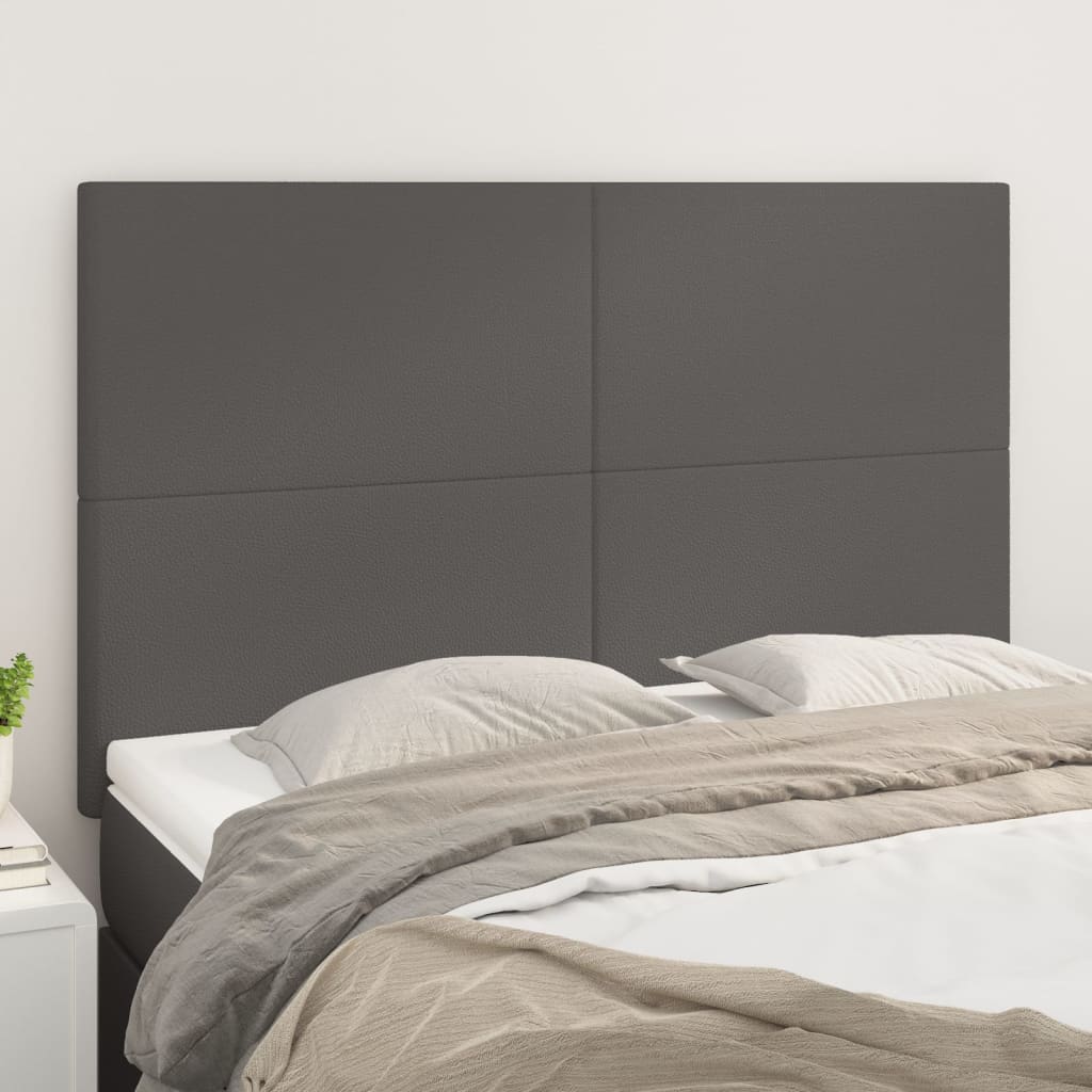 Uzglavlje sivo 144x5x118/128 cm umjetna koža