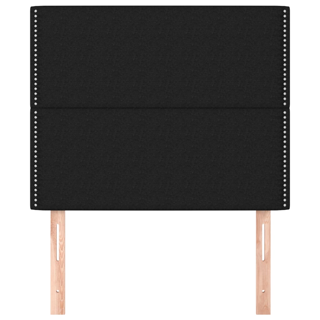 Uzglavlje Crno 90x5x118/128 cm Tkanina