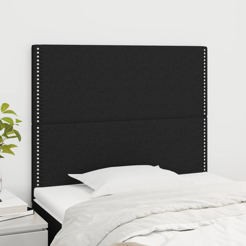 Uzglavlje Crno 90x5x118/128 cm Tkanina