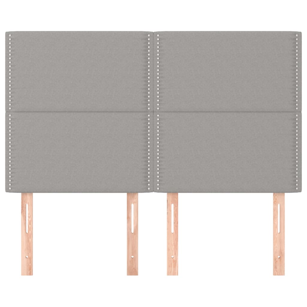 Uzglavlje svijetlosivo 144x5x118/128 cm tkanina