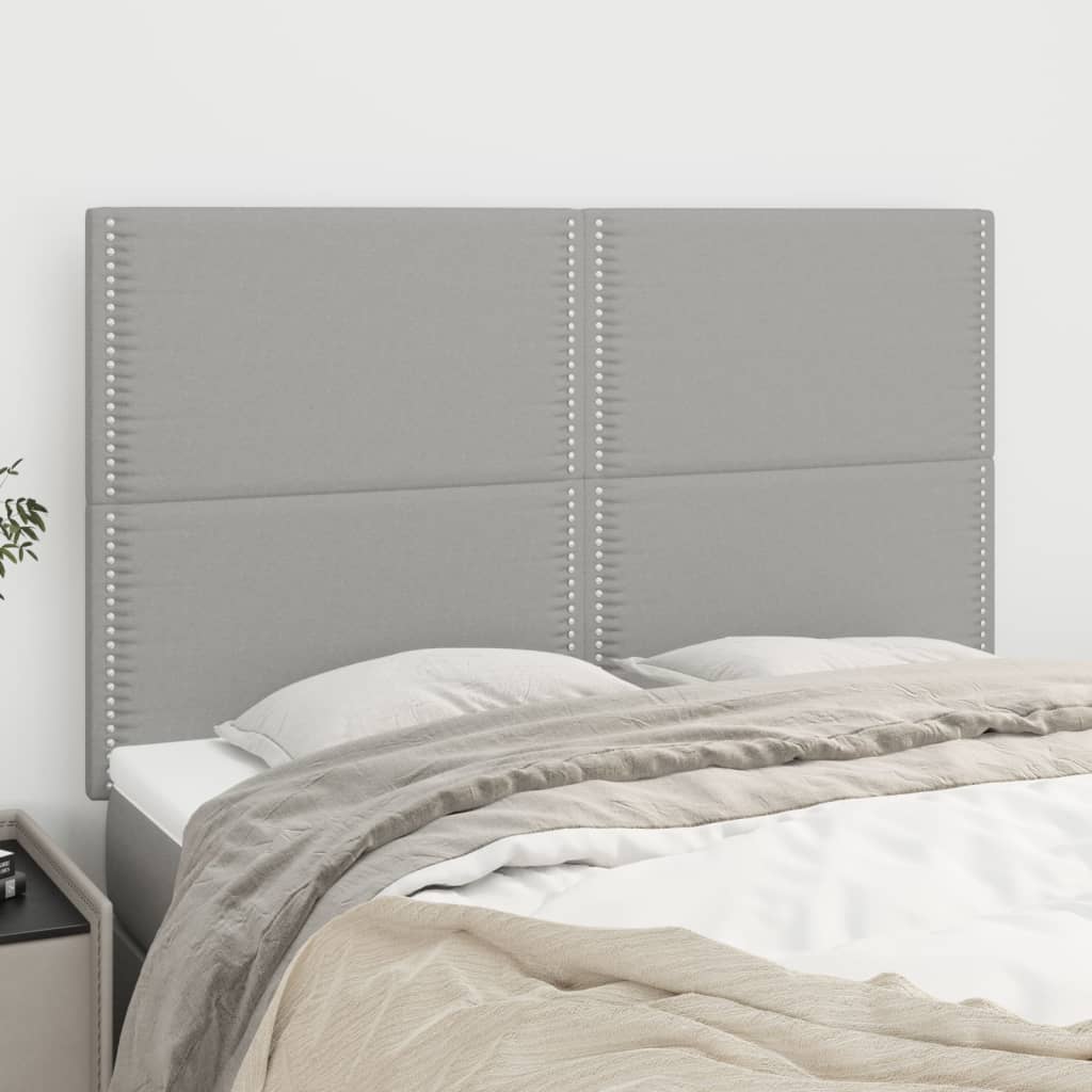 Uzglavlje svijetlosivo 144x5x118/128 cm tkanina