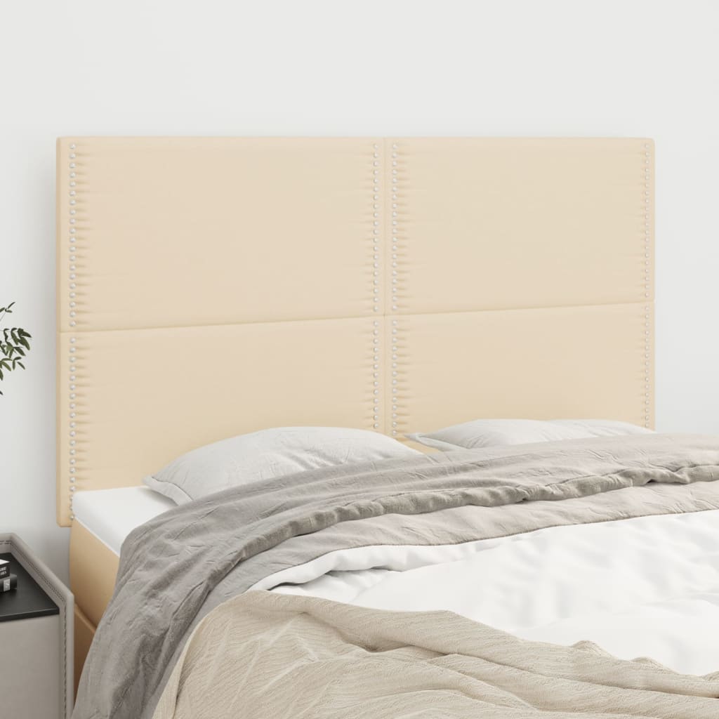Uzglavlje krem boje 144x5x118/128 cm tkanina