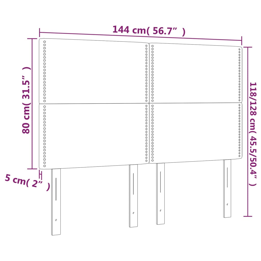 Uzglavlje plavo 144x5x118/128 cm tkanina