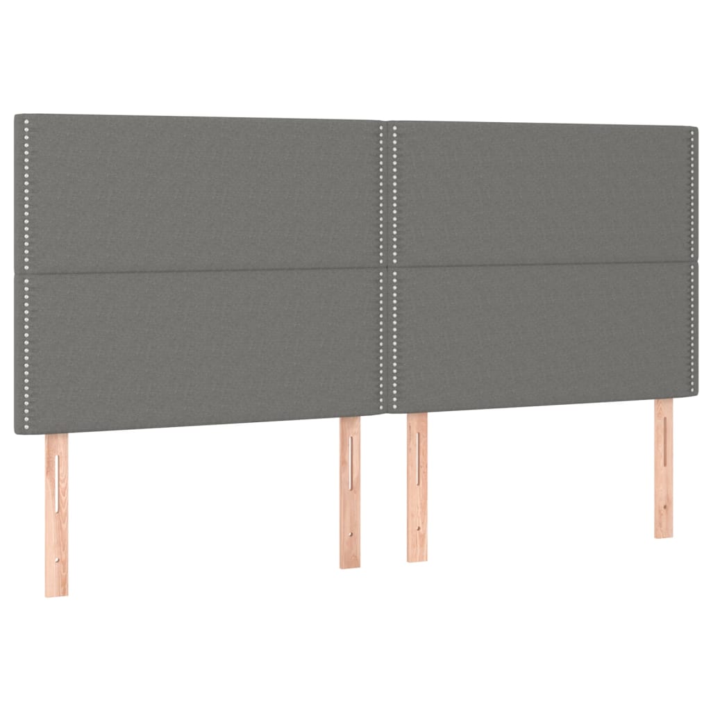 Uzglavlje tamno sivo 180x5x118/128 cm tkanina