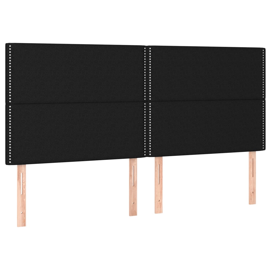 Uzglavlje Crno 180x5x118/128 cm Tkanina