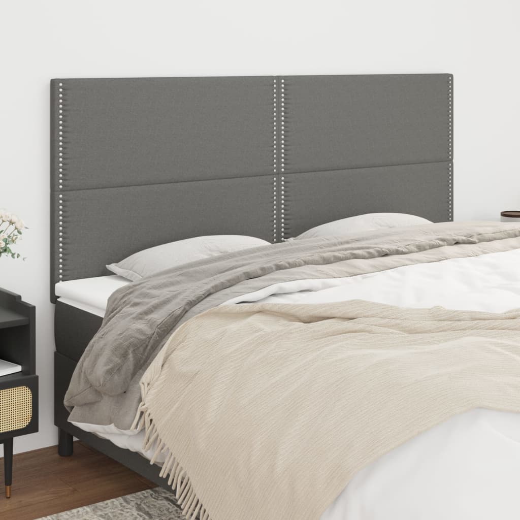 Uzglavlje tamno sivo 200x5x118/128 cm tkanina