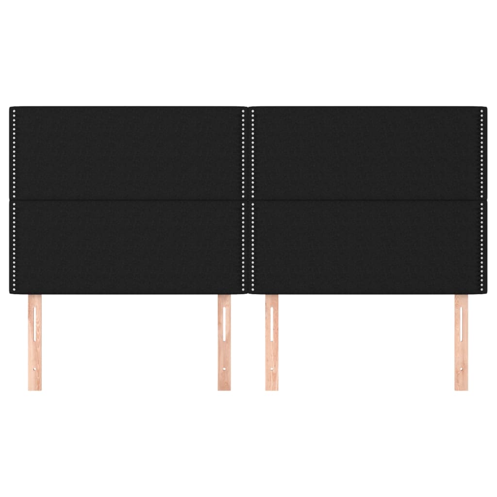Uzglavlje Crno 200x5x118/128 cm Tkanina