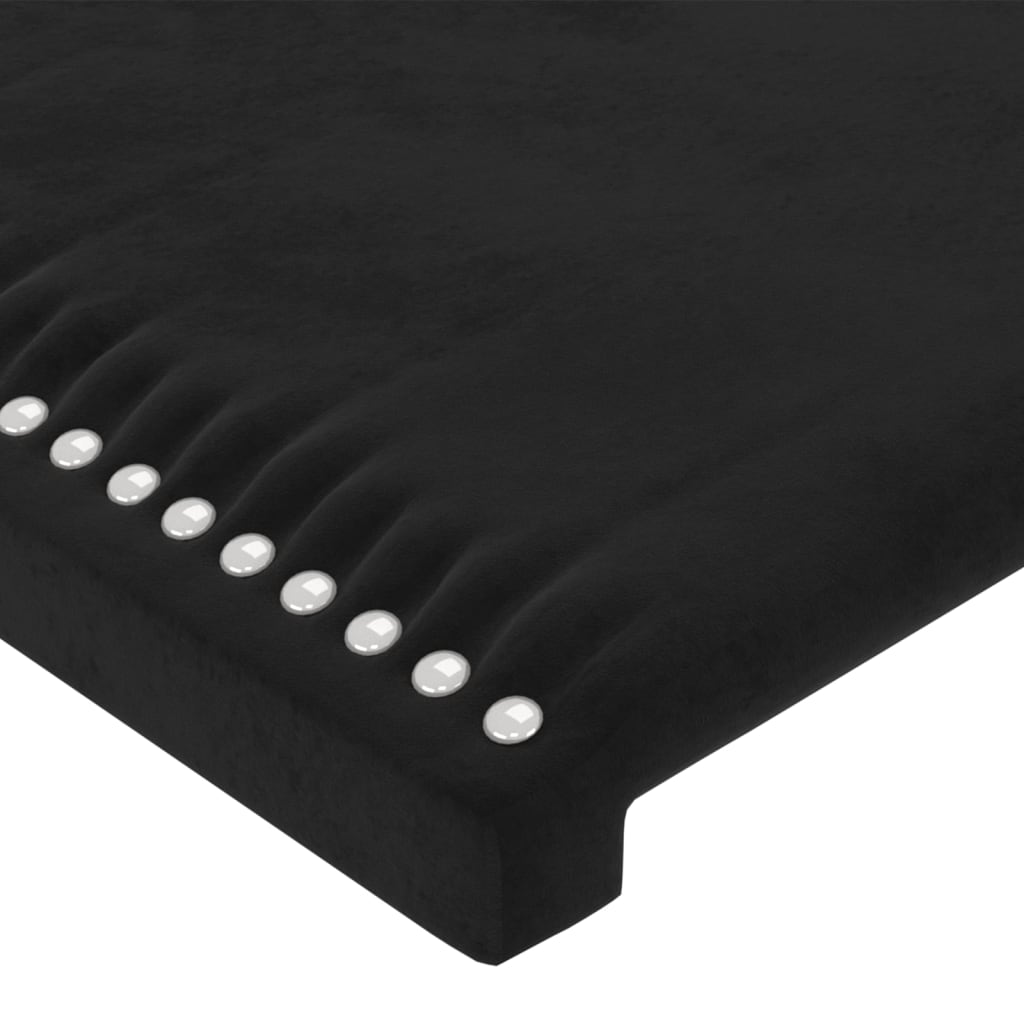 Uzglavlje Crno 80x5x118/128 cm Baršunasto