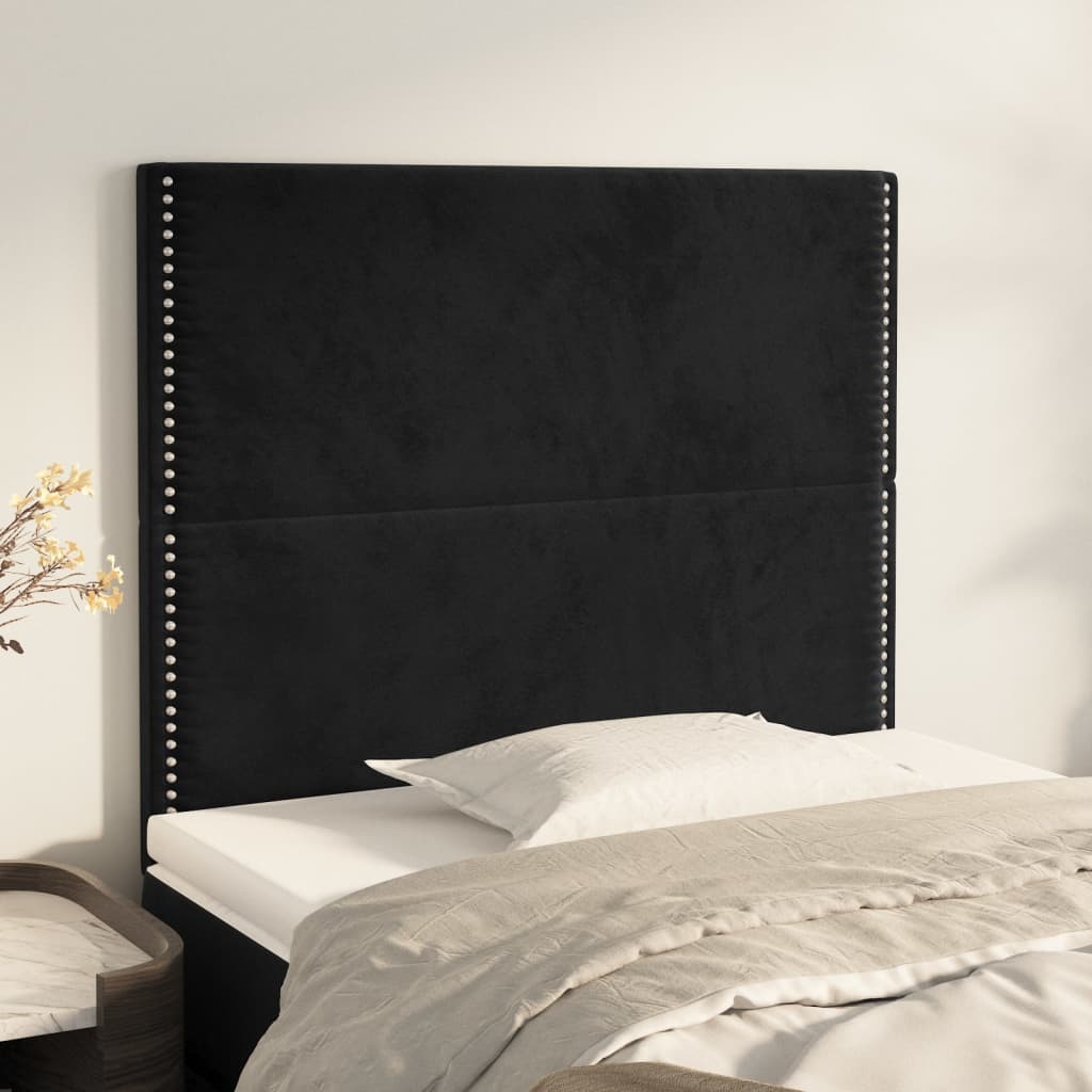Uzglavlje Crno 80x5x118/128 cm Baršunasto