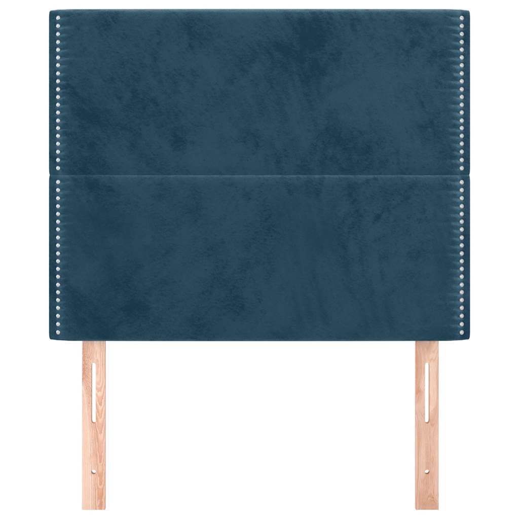 Uzglavlje tamnoplavo 90x5x118/128 cm baršunasto