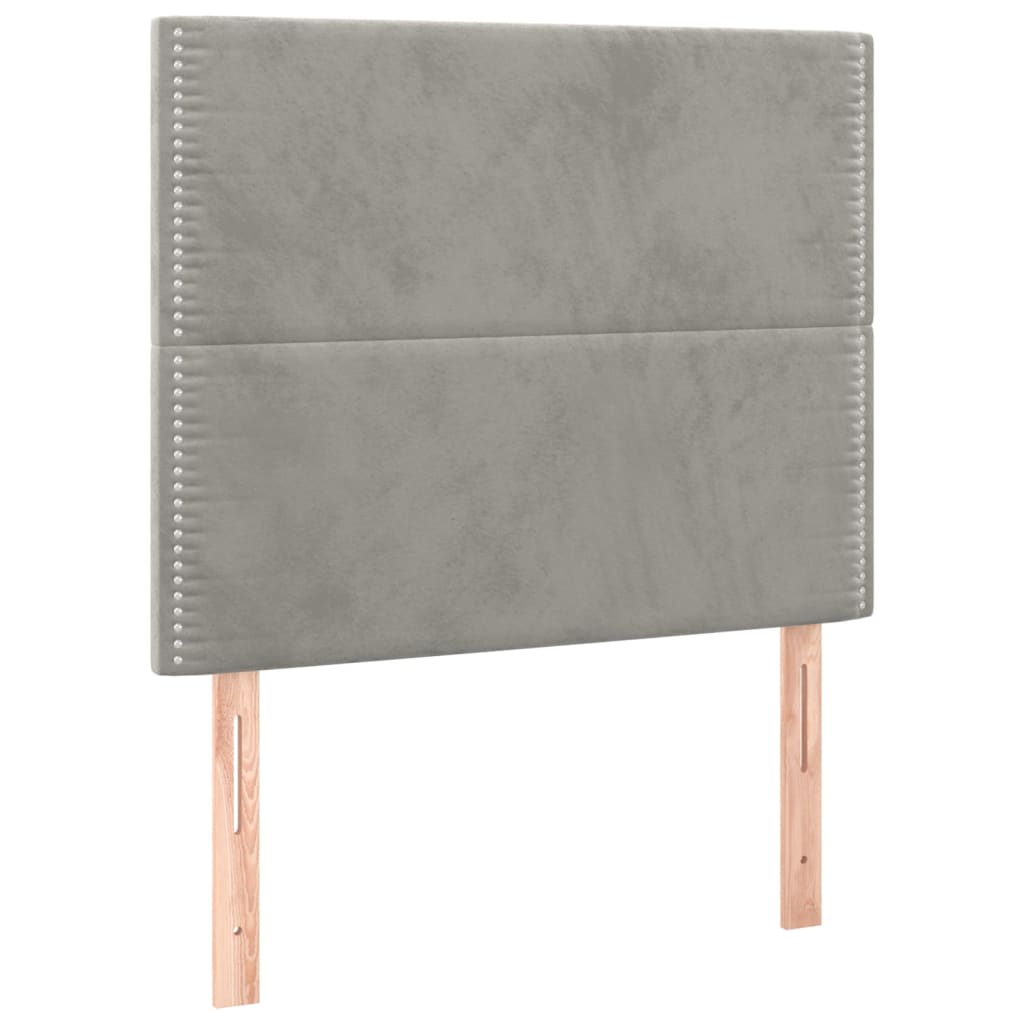 Uzglavlje svijetlosivo 100x5x118/128 cm baršunasto