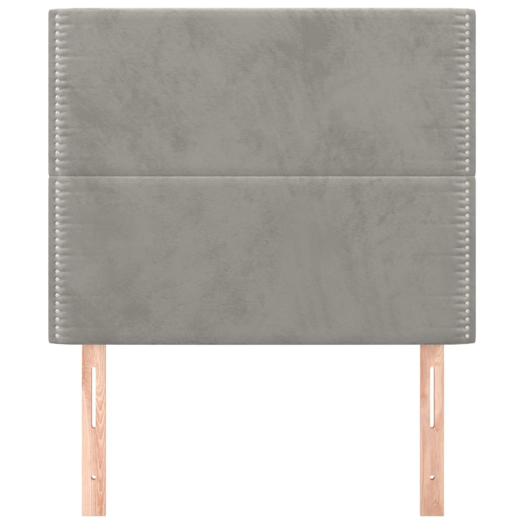 Uzglavlje svijetlosivo 100x5x118/128 cm baršunasto