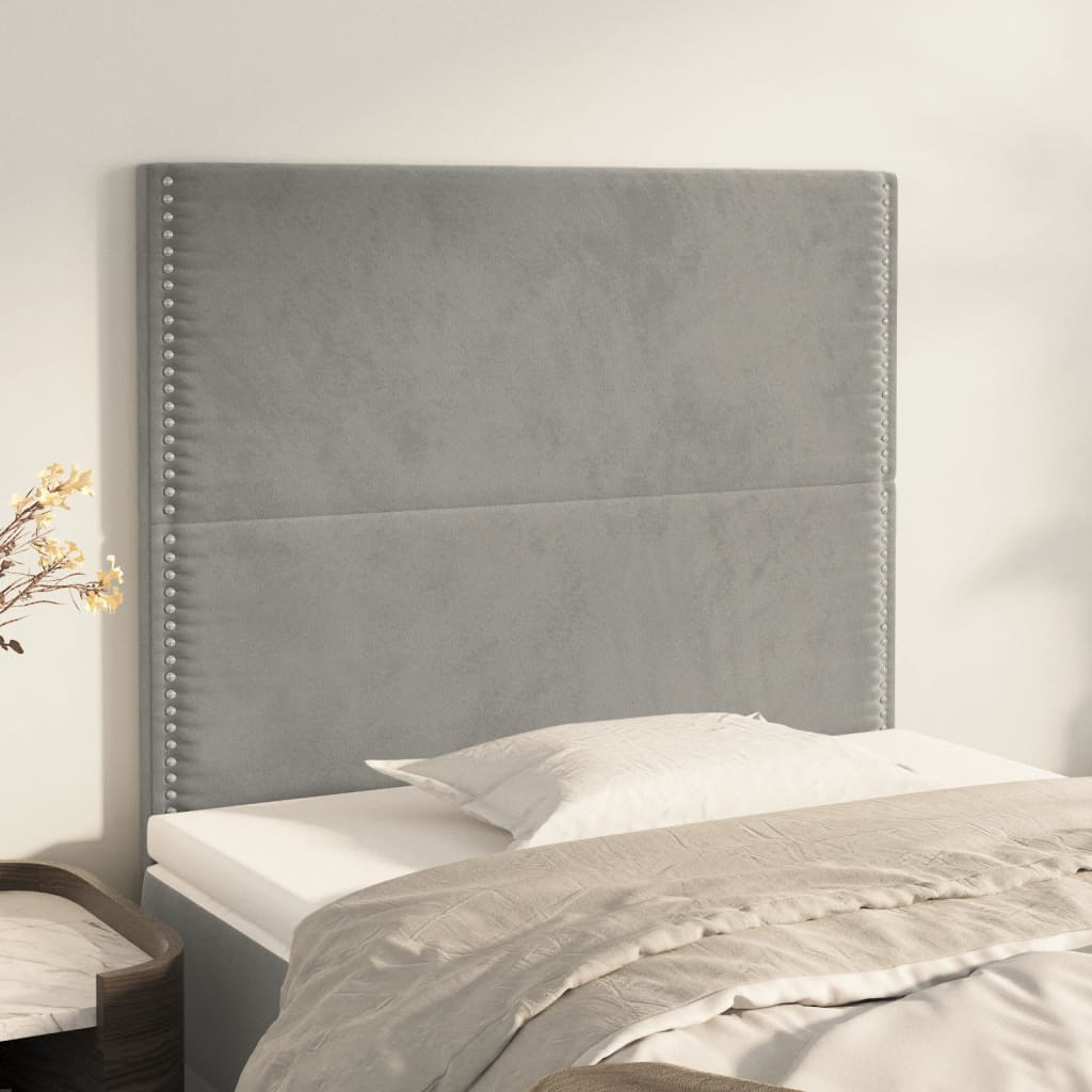 Uzglavlje svijetlosivo 100x5x118/128 cm baršunasto