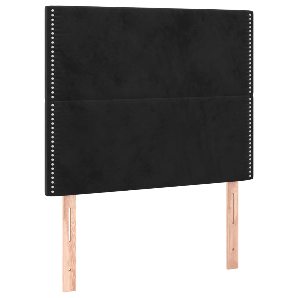 Uzglavlje crno 100x5x118/128 cm baršunasto
