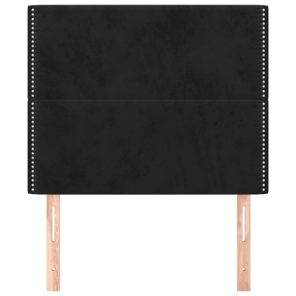 Uzglavlje crno 100x5x118/128 cm baršunasto