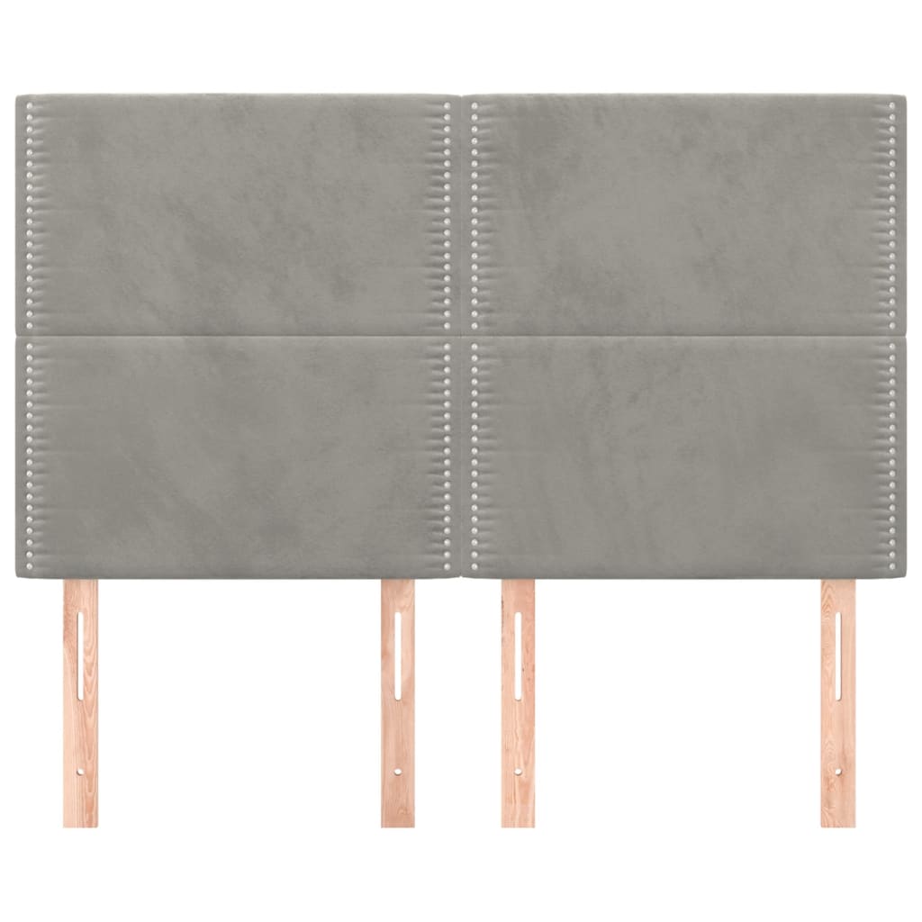 Uzglavlje svijetlosivo 144x5x118/128 cm baršunasto